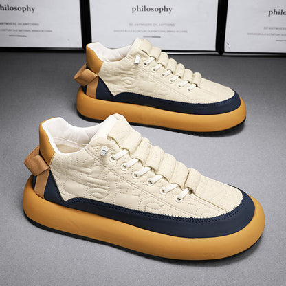 Men's Faux Leather Casual Sneakers – Slip-On Style