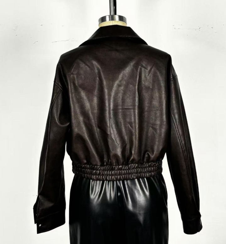 Women's Faux Leather Jacket – Retro Vintage-Inspired Style