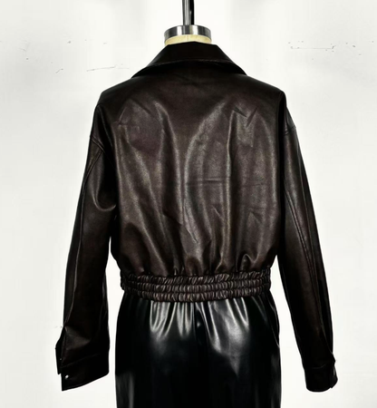 Women's Faux Leather Jacket – Retro Vintage-Inspired Style