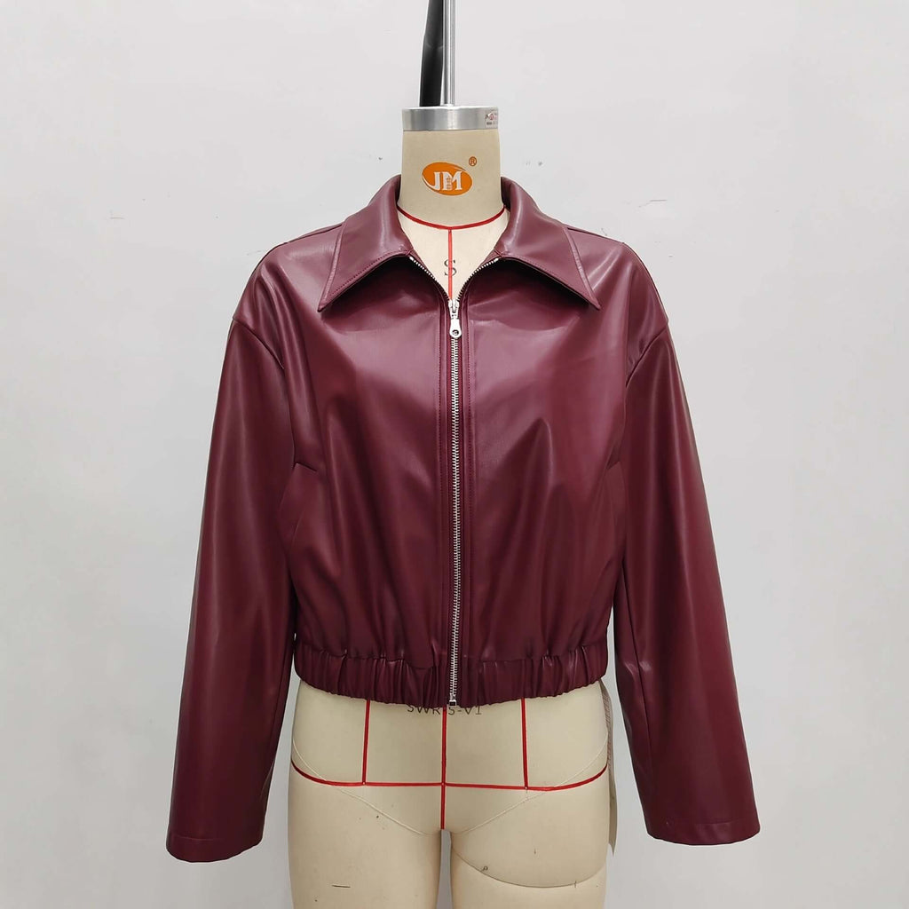 Collar zipper jacket for women