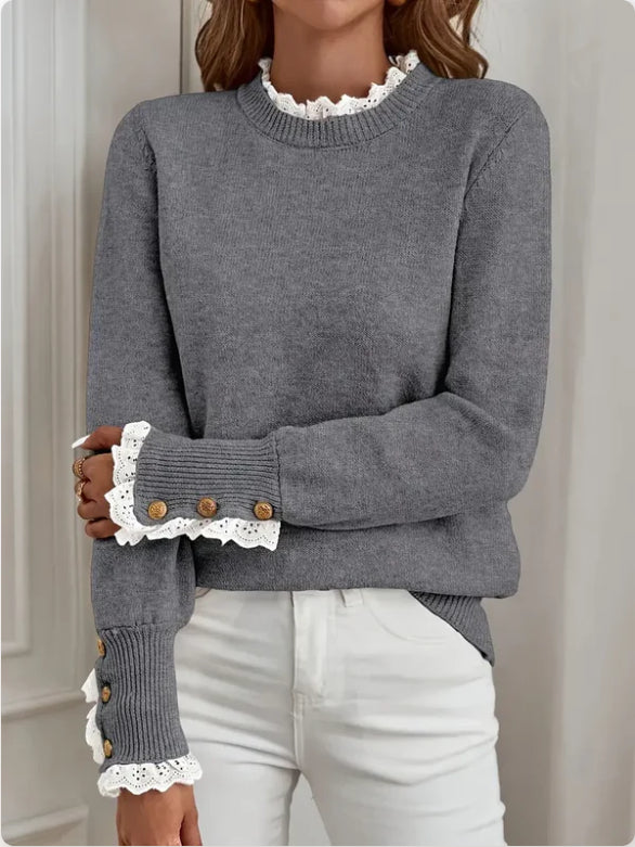 Women's Lace-Trim Knit Sweater