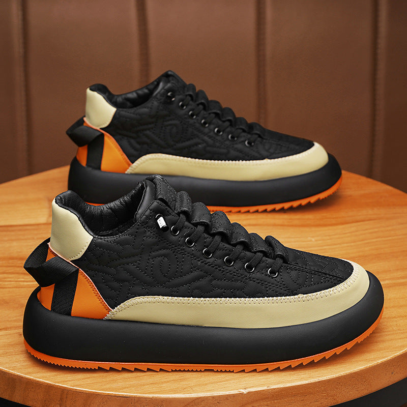 Men's Faux Leather Casual Sneakers – Slip-On Style