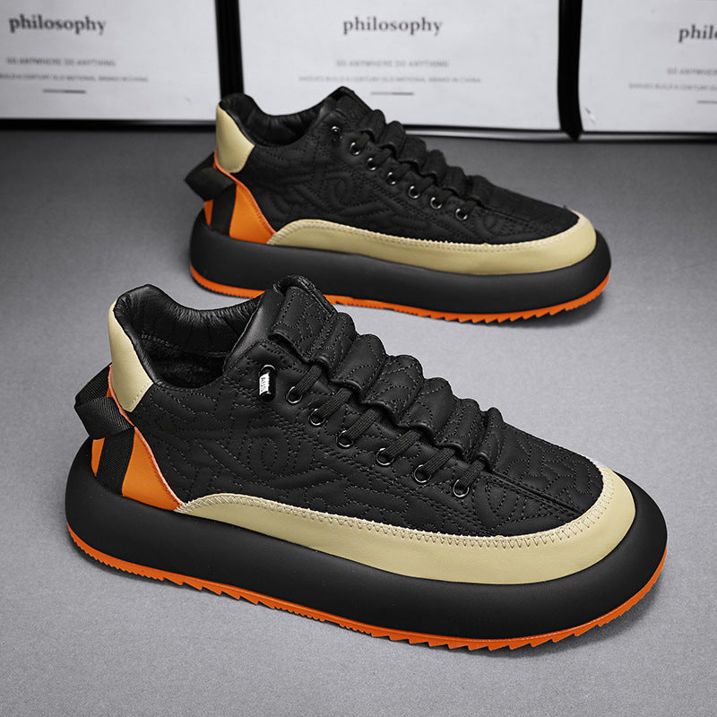 Men's Faux Leather Casual Sneakers – Slip-On Style