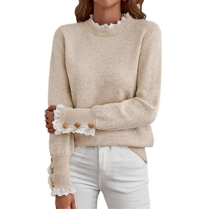 Women's Lace-Trim Knit Sweater