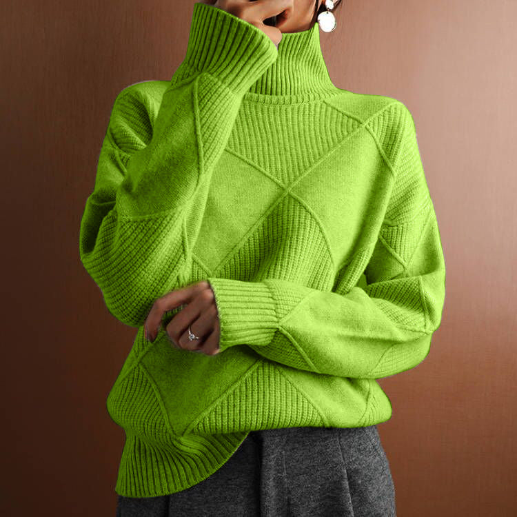 Women's Loose-Fit High-Neck Knit Sweater