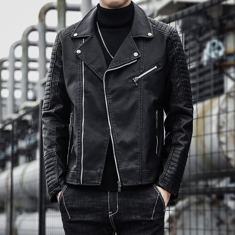 Men's Faux Leather Moto Jacket – Fitted Riding Style