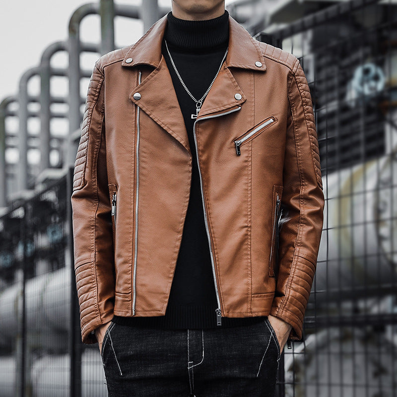 Men's Faux Leather Moto Jacket – Fitted Riding Style