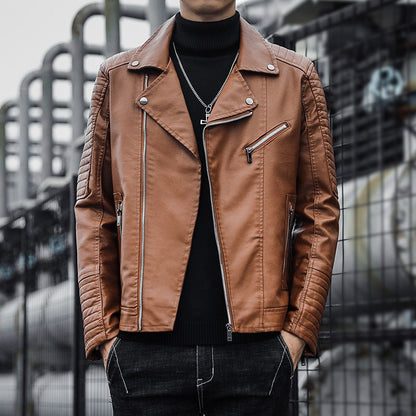 Men's Faux Leather Moto Jacket – Fitted Riding Style