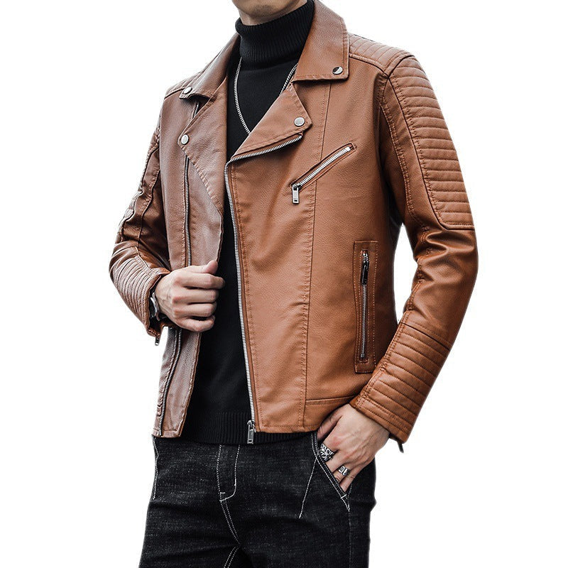 Men's Faux Leather Moto Jacket – Fitted Riding Style