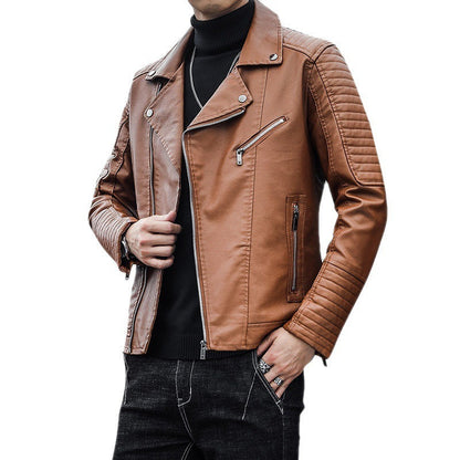 Men's Faux Leather Moto Jacket – Fitted Riding Style