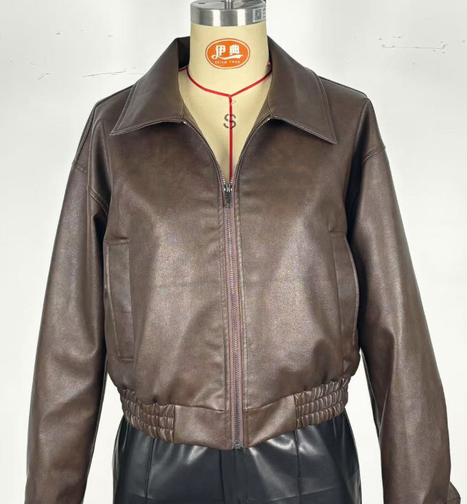 Women's Faux Leather Jacket – Retro Vintage-Inspired Style
