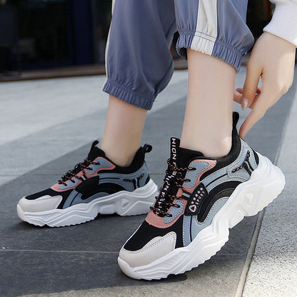 Women's Chunky Sole Sneakers – Casual White Trainers