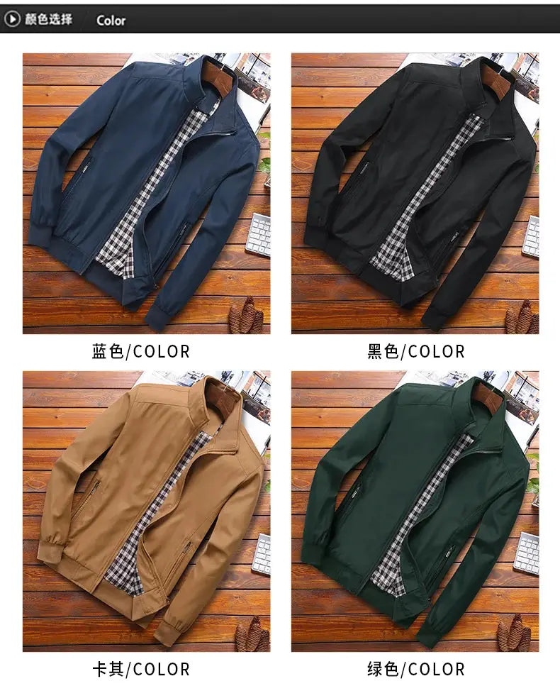 Suzynmom 2025 Spring Autumn Casual Solid Fashion Slim Bomber Jacket Men Overcoat New Arrival Baseball Jackets Men's Jacket M-6XL 8XL Top