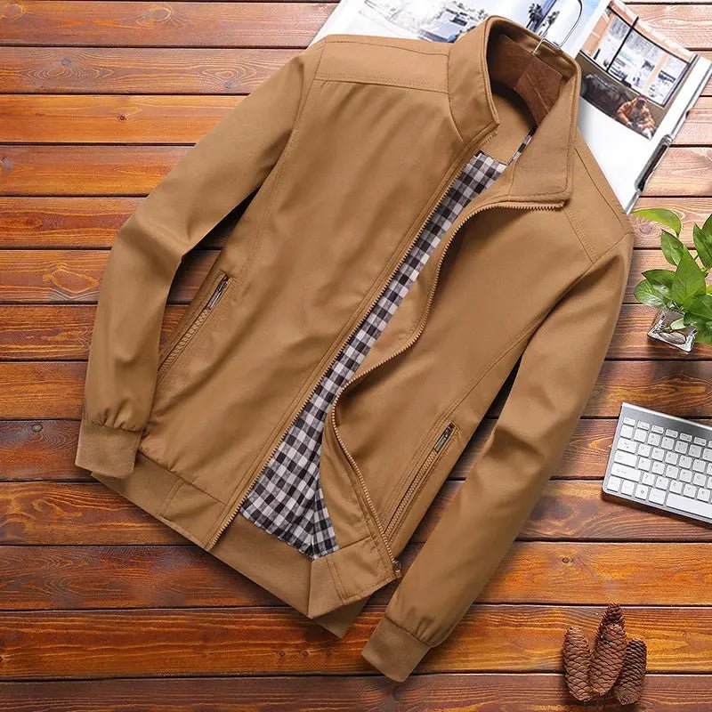 DEE MOONLY 2025 Spring Autumn Casual Solid Slim Bomber Jacket Men M - 8XL - SuzynmomSuzynmomSuzynmomDEE MOONLY 2025 Spring Autumn Casual Solid Slim Bomber Jacket Men M - 8XL