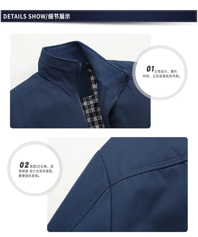 Suzynmom 2025 Spring Autumn Casual Solid Fashion Slim Bomber Jacket Men Overcoat New Arrival Baseball Jackets Men's Jacket M-6XL 8XL Top