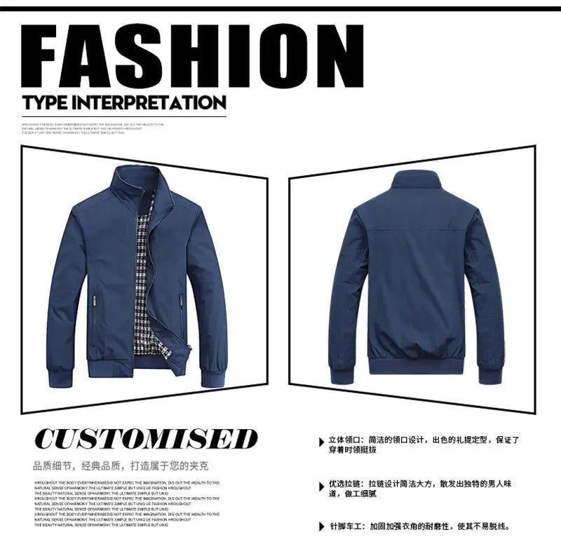 Suzynmom 2025 Spring Autumn Casual Solid Fashion Slim Bomber Jacket Men Overcoat New Arrival Baseball Jackets Men's Jacket M-6XL 8XL Top