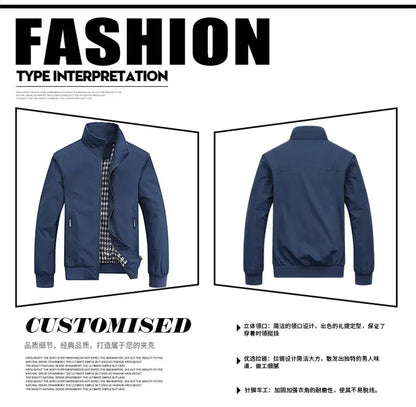 Suzynmom 2025 Spring Autumn Casual Solid Fashion Slim Bomber Jacket Men Overcoat New Arrival Baseball Jackets Men's Jacket M-6XL 8XL Top