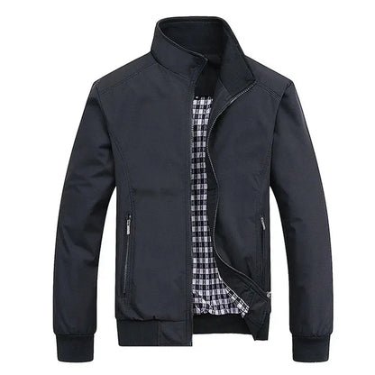Suzynmom 2025 Spring Autumn Casual Solid Fashion Slim Bomber Jacket Men Overcoat New Arrival Baseball Jackets Men's Jacket M-6XL 8XL Top