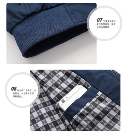 DEE MOONLY 2025 Spring Autumn Casual Solid Slim Bomber Jacket Men M - 8XL - SuzynmomSuzynmomSuzynmomDEE MOONLY 2025 Spring Autumn Casual Solid Slim Bomber Jacket Men M - 8XL