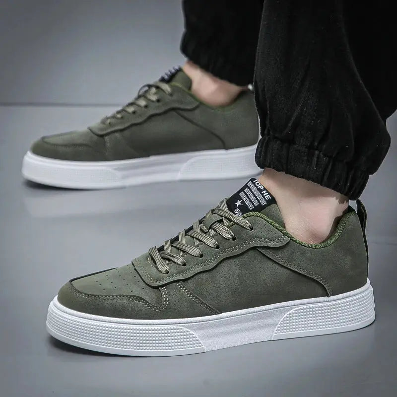 Suzynmom Men's Sneakers Platform Casual Shoes Soft Non Slip Running Shoes Trend Lightweight Flat Shoe Lace-up Shoes for Men Tenis Hombres