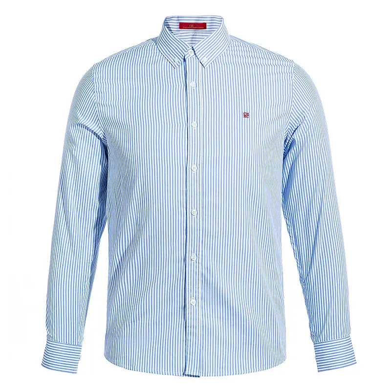 Suzynmom Men's Shirt Elegant Commuting Single Breasted Men's Shirt Business Thin Stripe Design Classic Casual Men's Long Sleeved Blouses