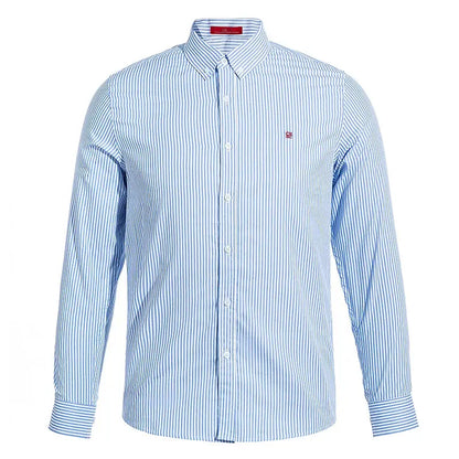 Suzynmom Men's Shirt Elegant Commuting Single Breasted Men's Shirt Business Thin Stripe Design Classic Casual Men's Long Sleeved Blouses