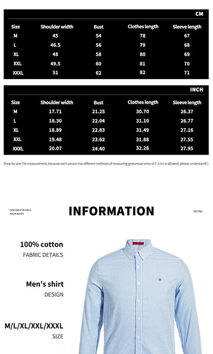Suzynmom Men's Shirt Elegant Commuting Single Breasted Men's Shirt Business Thin Stripe Design Classic Casual Men's Long Sleeved Blouses