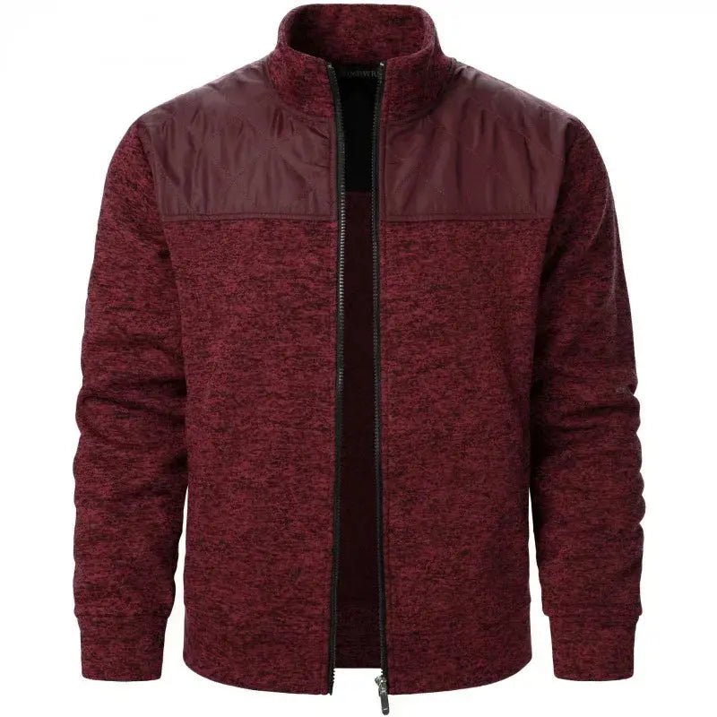 Men's Patchwork Sweatshirts Stand Collar Jacket Slim Fit Cardigan - SuzynmomSuzynmomSuzynmomMen's Patchwork Sweatshirts Stand Collar Jacket Slim Fit Cardigan