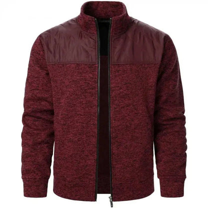 Men's Patchwork Sweatshirts Stand Collar Jacket Slim Fit Cardigan - SuzynmomSuzynmomSuzynmomMen's Patchwork Sweatshirts Stand Collar Jacket Slim Fit Cardigan
