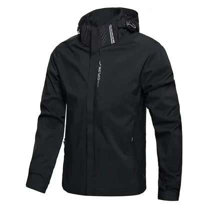 Suzynmom Men's Waterproof Rain Jacket Lightweight Outer Hooded Outdoor Raincoat Hiking Windproof Jacket Climbing Outdoor Jackets