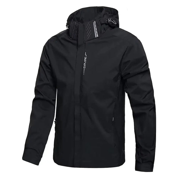 Suzynmom Men's Waterproof Rain Jacket Lightweight Outer Hooded Outdoor Raincoat Hiking Windproof Jacket Climbing Outdoor Jackets
