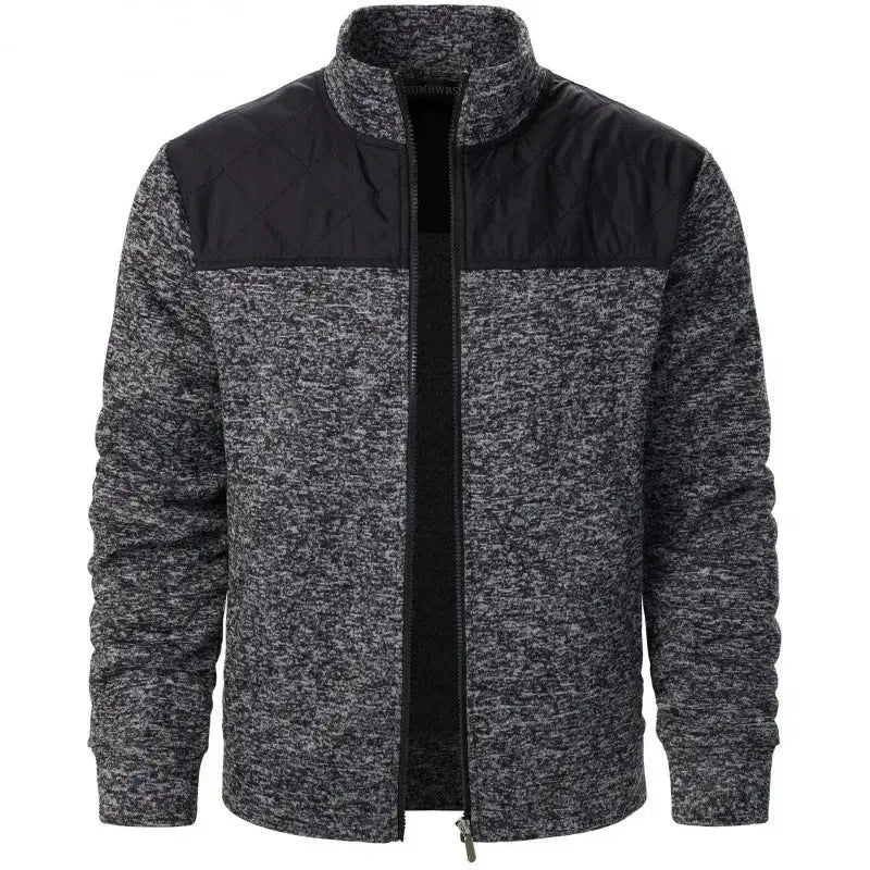Men's Patchwork Sweatshirts Stand Collar Jacket Slim Fit Cardigan - SuzynmomSuzynmomSuzynmomMen's Patchwork Sweatshirts Stand Collar Jacket Slim Fit Cardigan