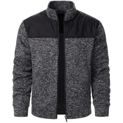 Men's Patchwork Sweatshirts Stand Collar Jacket Slim Fit Cardigan - SuzynmomSuzynmomSuzynmomMen's Patchwork Sweatshirts Stand Collar Jacket Slim Fit Cardigan