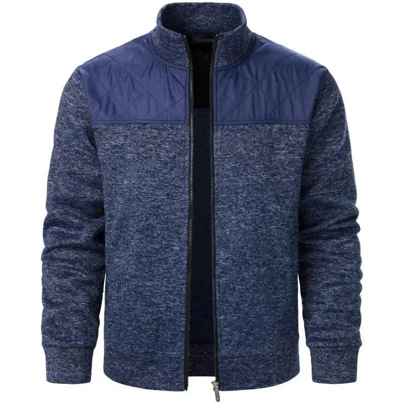 Men's Patchwork Sweatshirts Stand Collar Jacket Slim Fit Cardigan - SuzynmomSuzynmomSuzynmomMen's Patchwork Sweatshirts Stand Collar Jacket Slim Fit Cardigan