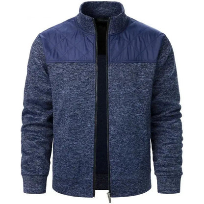 Men's Patchwork Sweatshirts Stand Collar Jacket Slim Fit Cardigan - SuzynmomSuzynmomSuzynmomMen's Patchwork Sweatshirts Stand Collar Jacket Slim Fit Cardigan