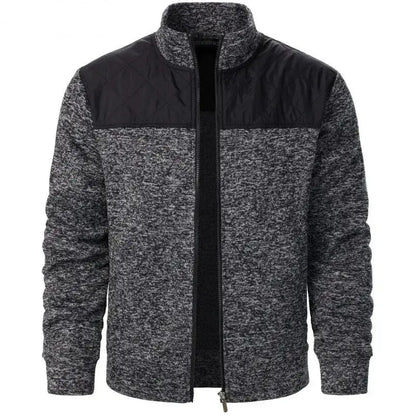 Suzynmom Men's Patchwork Sweatshirts Stand Collar Jacket Slim Fit Cardigan Streetwear Sportswear Casual Zip Up Coat Outdoor Tracksuit Men