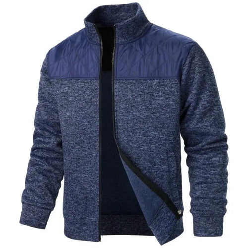 Men's Patchwork Sweatshirts Stand Collar Jacket Slim Fit Cardigan - SuzynmomSuzynmomSuzynmomMen's Patchwork Sweatshirts Stand Collar Jacket Slim Fit Cardigan