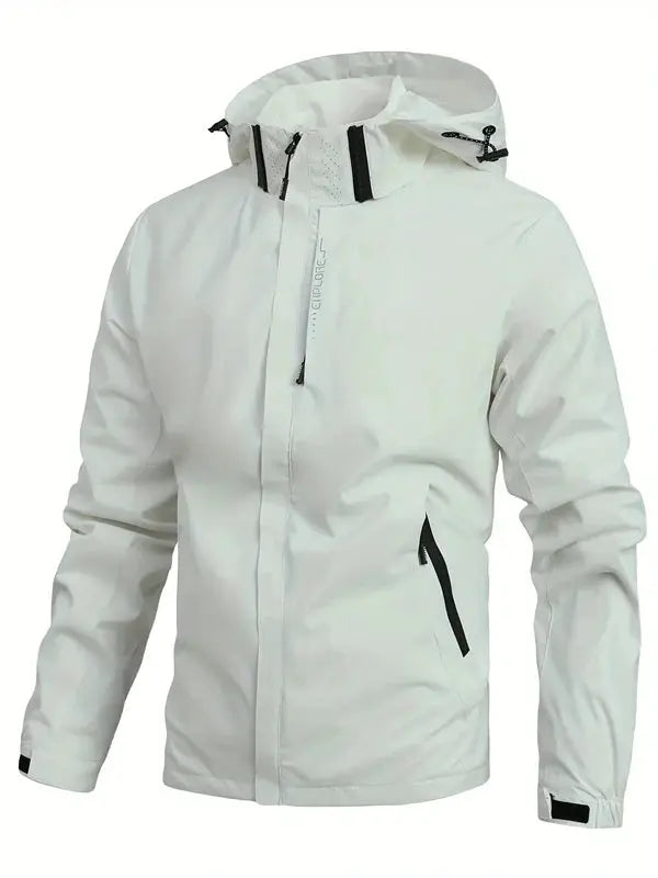 Suzynmom Men's Waterproof Rain Jacket Lightweight Outer Hooded Outdoor Raincoat Hiking Windproof Jacket Climbing Outdoor Jackets