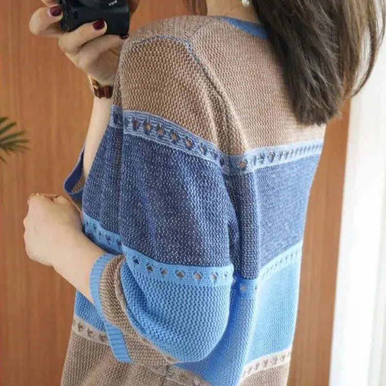 Suzynmom Women's Striped Pullover Sweater Long Sleeve Round Neck Autumn Fashion - SuzynmomSuzynmomSuzynmomSuzynmom Women's Striped Pullover Sweater Long Sleeve Round Neck Autumn Fashion