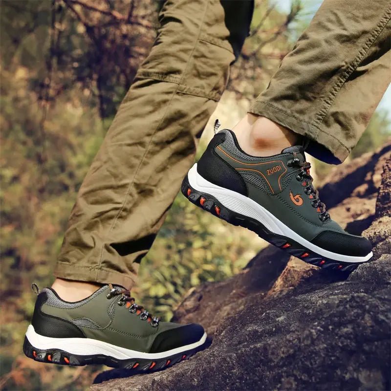 SNORW Men Leather Casual Sneakers - Black, Green, Khaki - SuzynmomSuzynmomSuzynmomSNORW Men Leather Casual Sneakers - Black, Green, Khaki