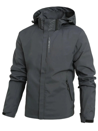 Suzynmom Men's Waterproof Rain Jacket Lightweight Outer Hooded Outdoor Raincoat Hiking Windproof Jacket Climbing Outdoor Jackets