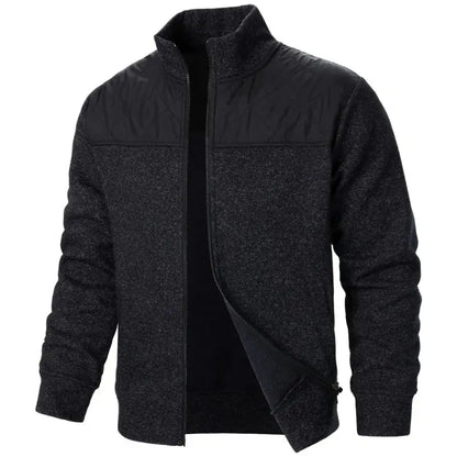 Men's Patchwork Sweatshirts Stand Collar Jacket Slim Fit Cardigan - SuzynmomSuzynmomSuzynmomMen's Patchwork Sweatshirts Stand Collar Jacket Slim Fit Cardigan