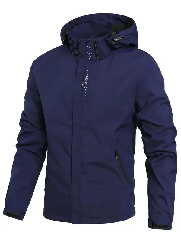 Suzynmom Men's Waterproof Rain Jacket Lightweight Outer Hooded Outdoor Raincoat Hiking Windproof Jacket Climbing Outdoor Jackets