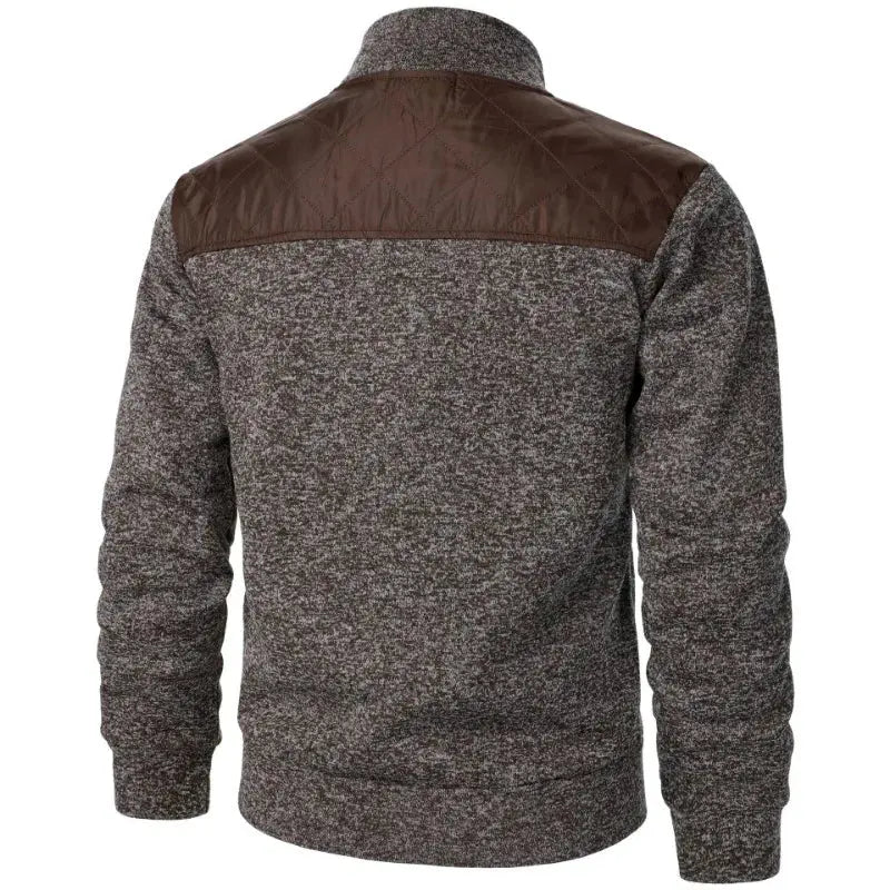 Men's Patchwork Sweatshirts Stand Collar Jacket Slim Fit Cardigan - SuzynmomSuzynmomSuzynmomMen's Patchwork Sweatshirts Stand Collar Jacket Slim Fit Cardigan