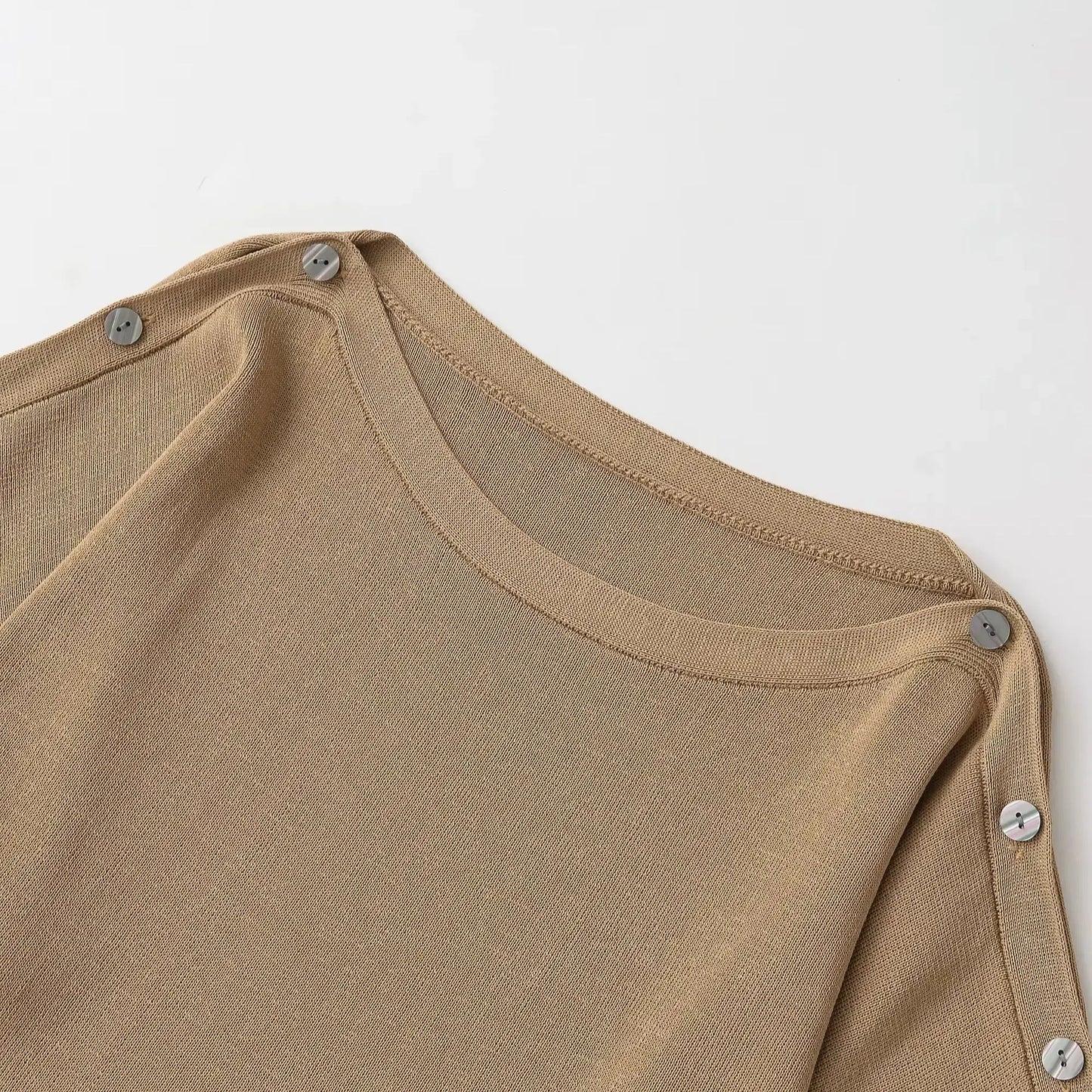 Zazevity Women's Slim Fit One - Neck Sweater in Khaki - SuzynmomSuzynmomSuzynmomZazevity Women's Slim Fit One - Neck Sweater in Khaki