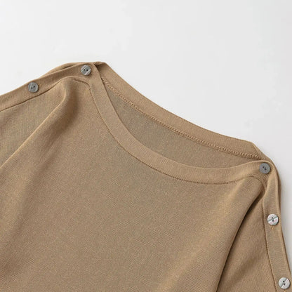 Zazevity Women's Slim Fit One - Neck Sweater in Khaki - SuzynmomSuzynmomSuzynmomZazevity Women's Slim Fit One - Neck Sweater in Khaki