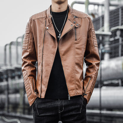 Men's Faux Leather Jacket – Classic Casual Coat