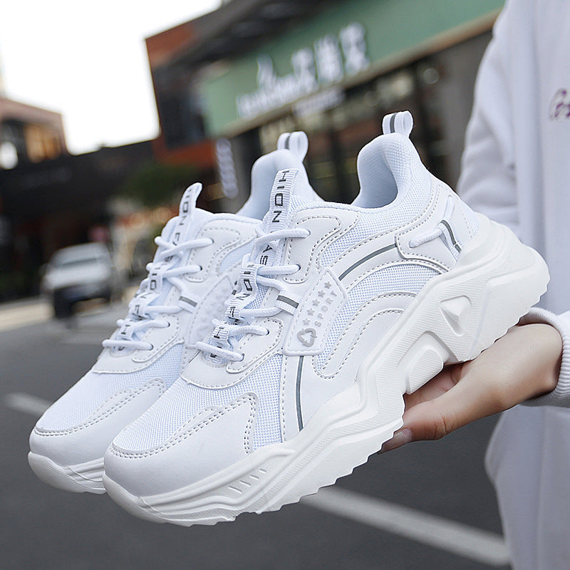 Women's Chunky Sole Sneakers – Casual White Trainers