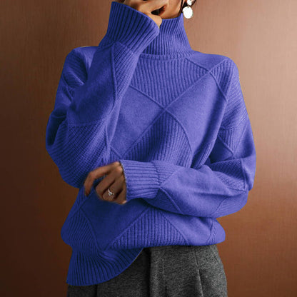 Women's Loose-Fit High-Neck Knit Sweater