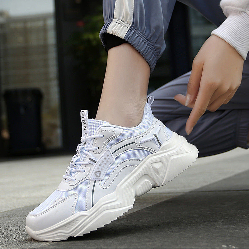 Women's Chunky Sole Sneakers – Casual White Trainers